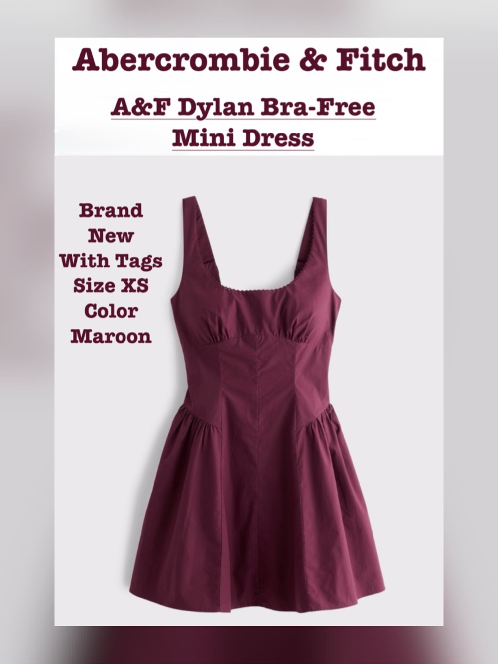 Abercrombie & Fitch Mini Dress in Maroon